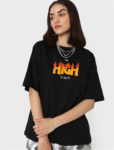 women's baggy t shirt black